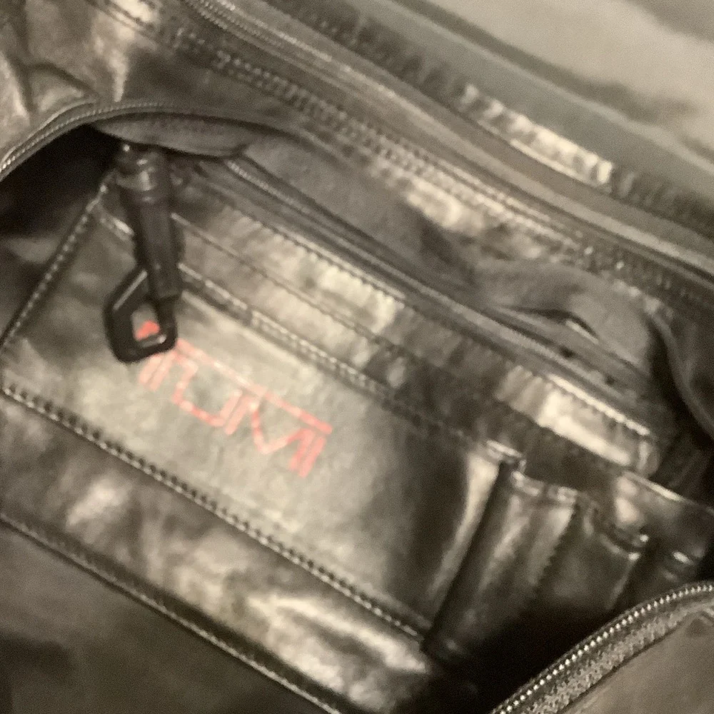 Tumi Black Leather Messenger Bag